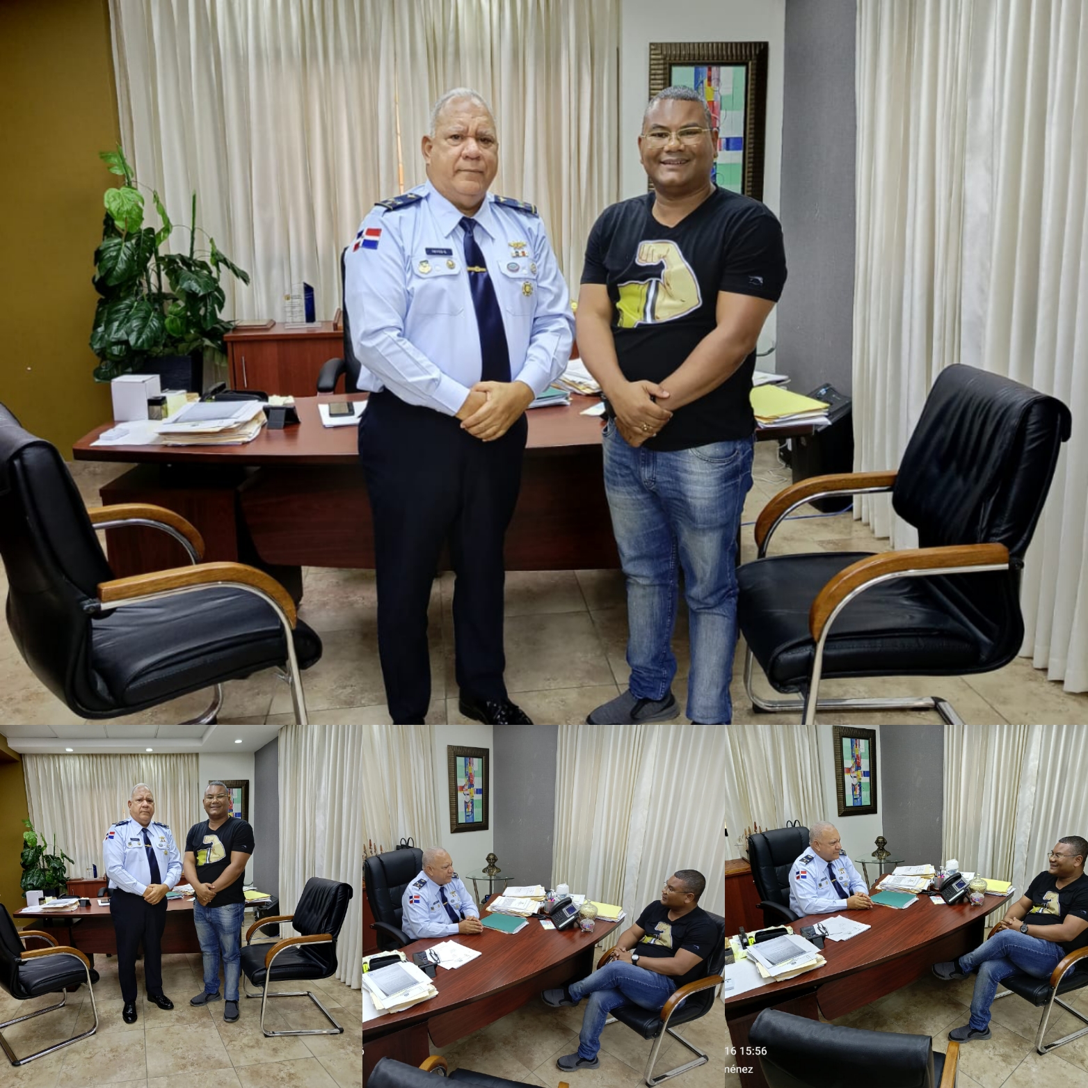 Periodista Logan Jiménez realiza visita a director de las Escuelas Vocacionales de las Fuerzas Armadas y Policía Nacional