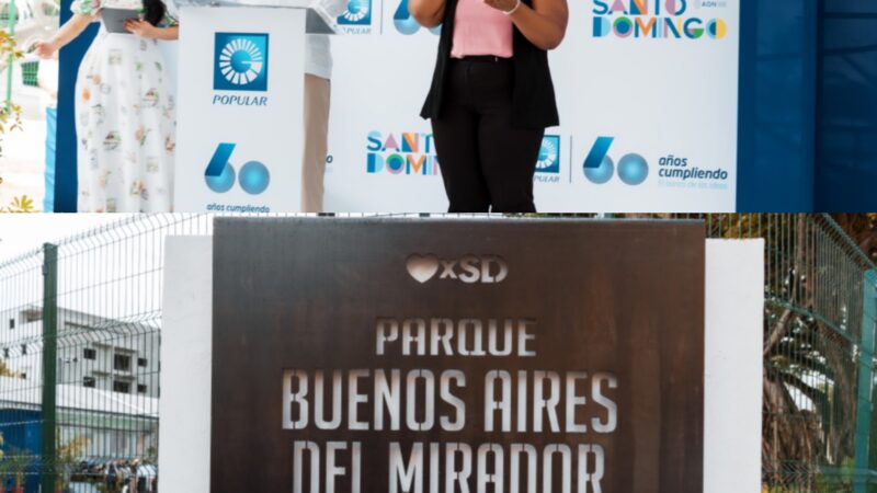 Banco Popular y Alcaldía del Distrito Nacional entregan remozado parque Buenos Aires del Mirador