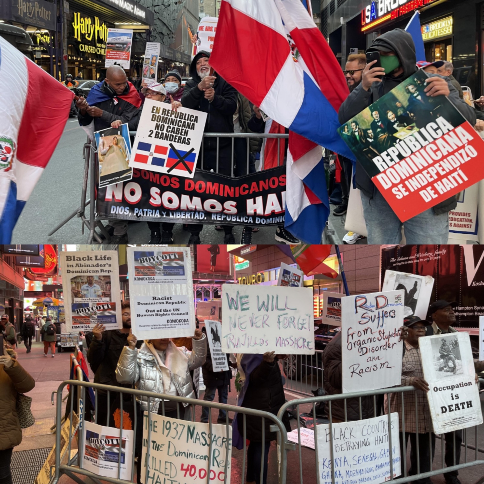 Haitianos protestan frente al Consulado Dominicano y piden boicot contra el país.
