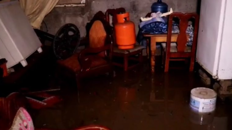Viviendas inundadas en Dajabón por fuertes lluvias tras incidencia de vaguada