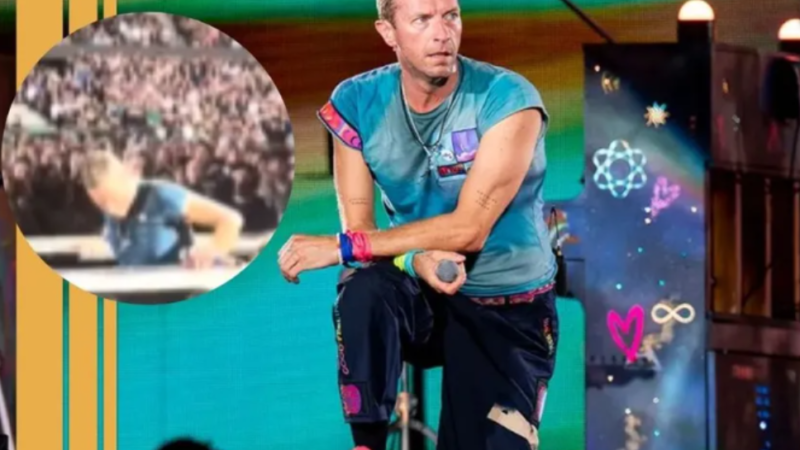 Chris Martin, vocalista de Coldplay, sufre caída en concierto en Australia