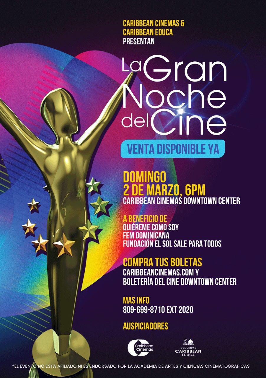 Caribbean Cinemas presentará la gala benéfica “La Gran Noche del Cine” con la transmisión de los Premios de La Academia desde la gran pantalla este domingo