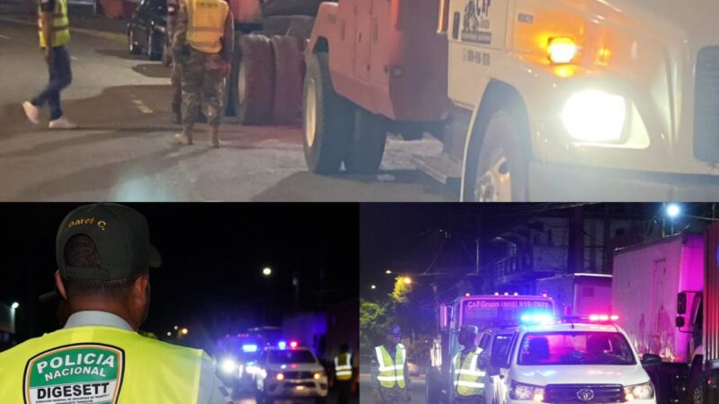DIGESETT e INTRANT realizan amplio operativo de retiro de cabezotes, furgones y colas de patanas en avenidas y autopistas del Gran Santo Domingo