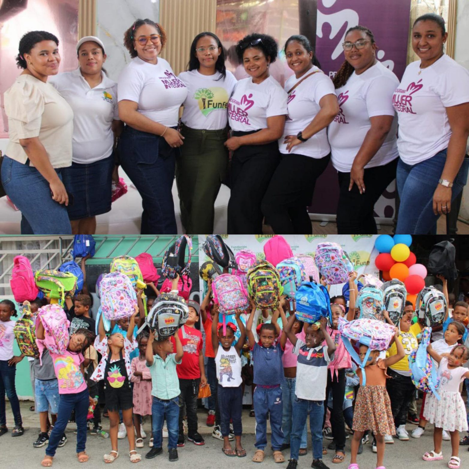 Fundación FUNFE y Programa Mujer Integral celebran con éxito la jornada “Mochila Solidaria 2025” en Boca Chica