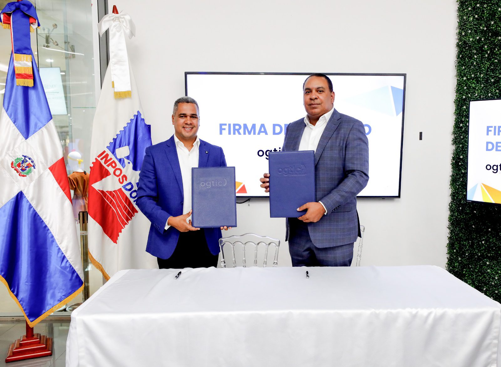 OGTIC e INPOSDOM firman acuerdo para instalación de nuevos Puntos GOB sin costo de alquiler