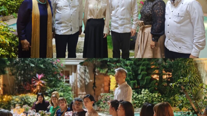 Embajador de China y esposa, agasaja con una cena de honor en su residencia a damas honorables de RD