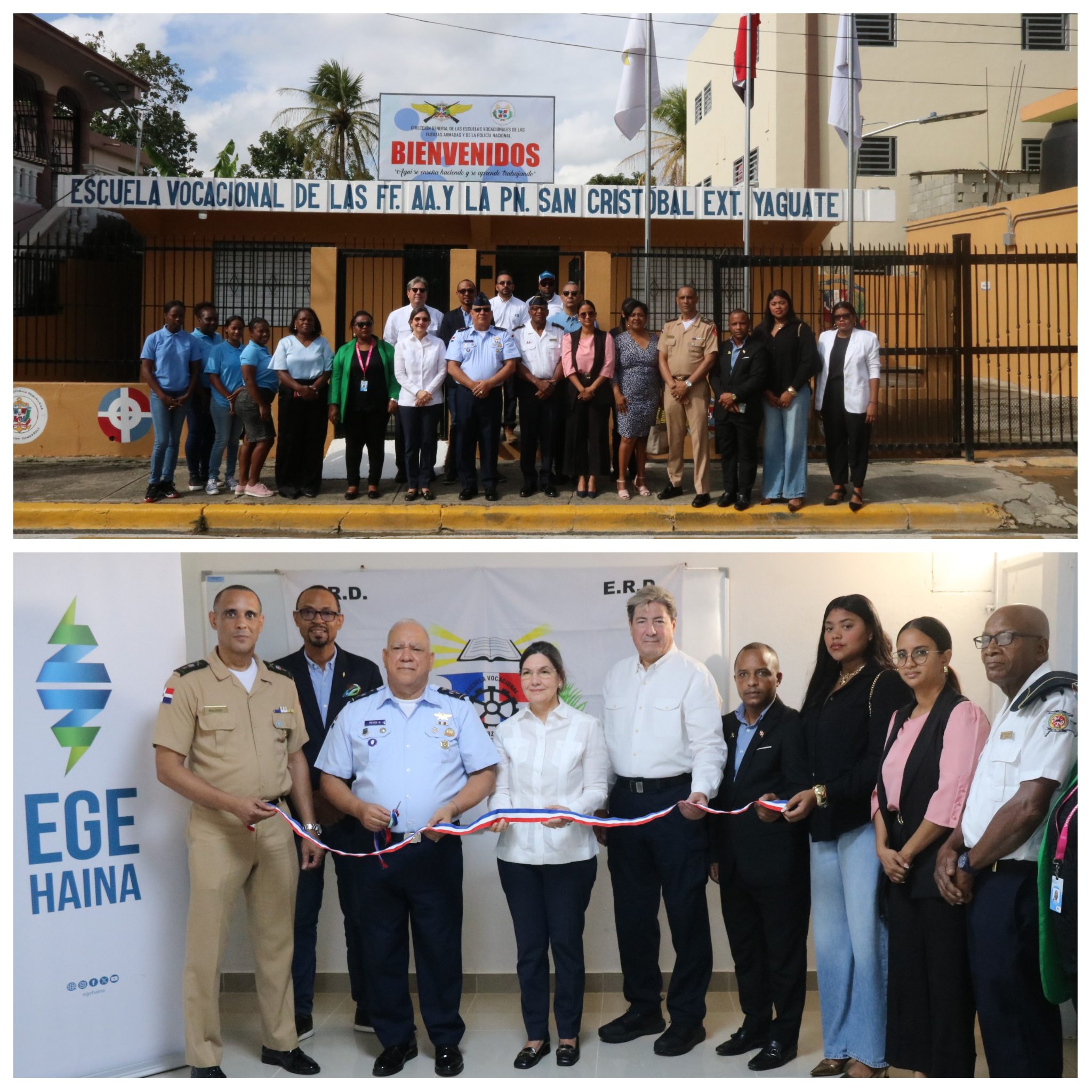 EGE Haina entrega remozamiento de la Escuela Vocacional de las Fuerzas Armadas y de la Policía Nacional de Yaguate
