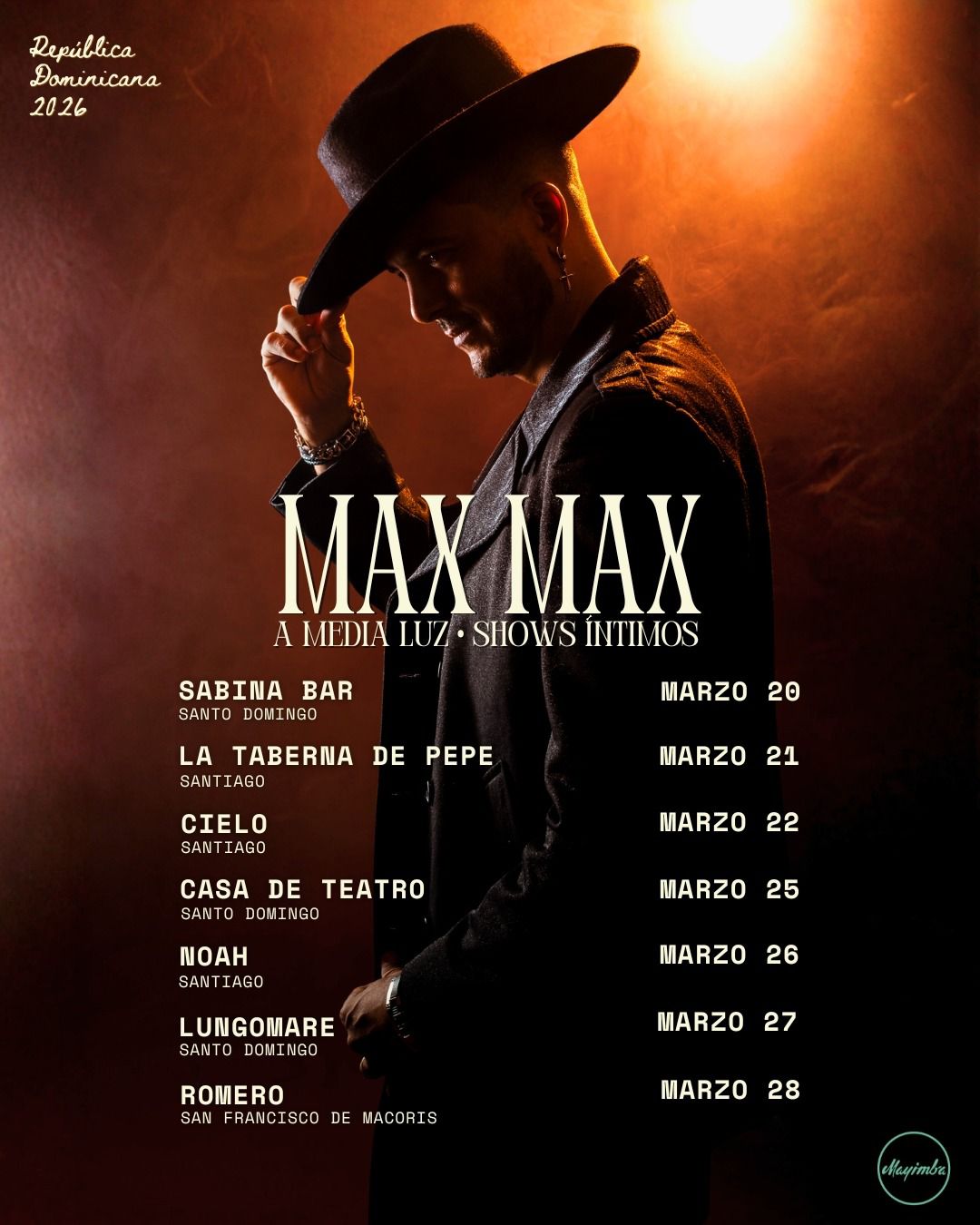 Max Max presenta su álbum “A MEDIA LUZ” con una gira íntima en República Dominicana