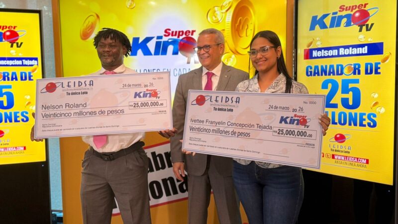 LEIDSA entrega RD$50 millones a dos ganadores del Súper Kino TV