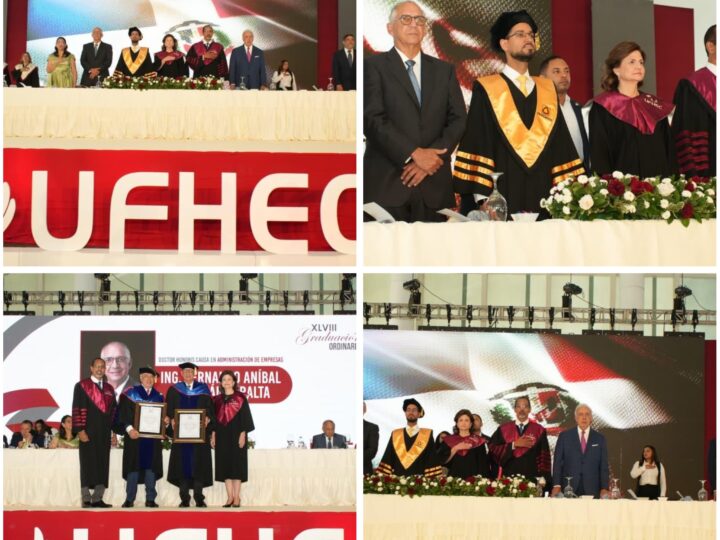 La universidad UFHEC celebra su cuadragésima octava graduación ordinaria con 2,185 profesionales; vicepresidenta Raquel Peña destaca trabajo de la entidad educativa