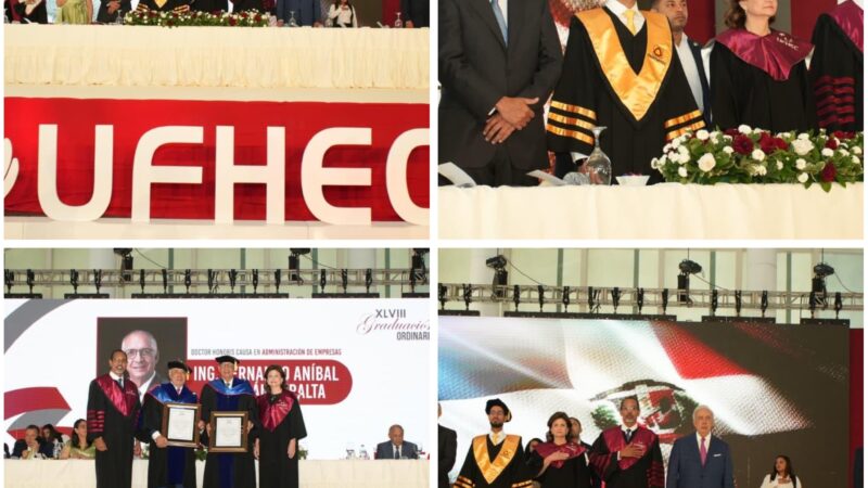 La universidad UFHEC celebra su cuadragésima octava graduación ordinaria con 2,185 profesionales; vicepresidenta Raquel Peña destaca trabajo de la entidad educativa