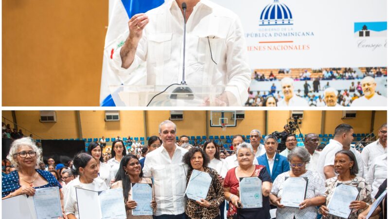 Presidente Luis Abinader entrega en Haina 1,279 títulos de propiedad y beneficia 6,385 personas