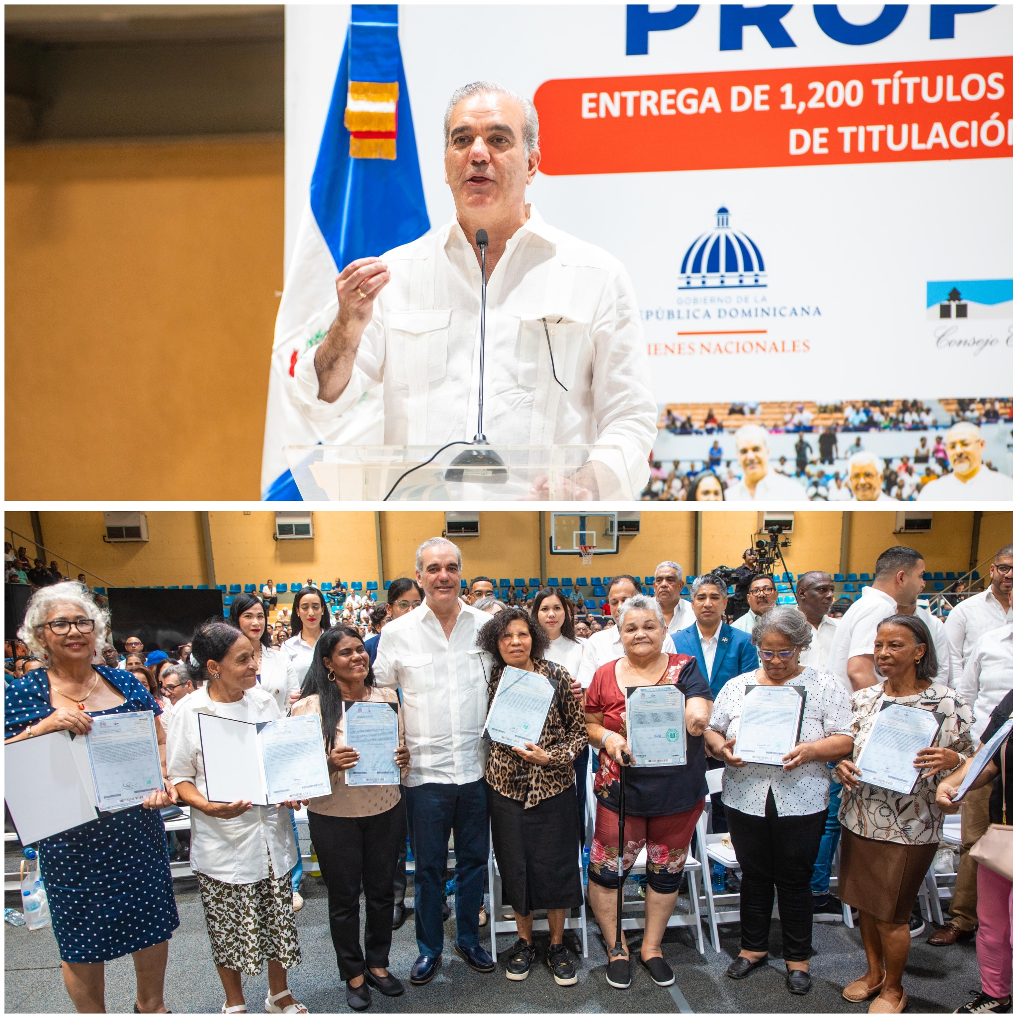 Presidente Luis Abinader entrega en Haina 1,279 títulos de propiedad y beneficia 6,385 personas