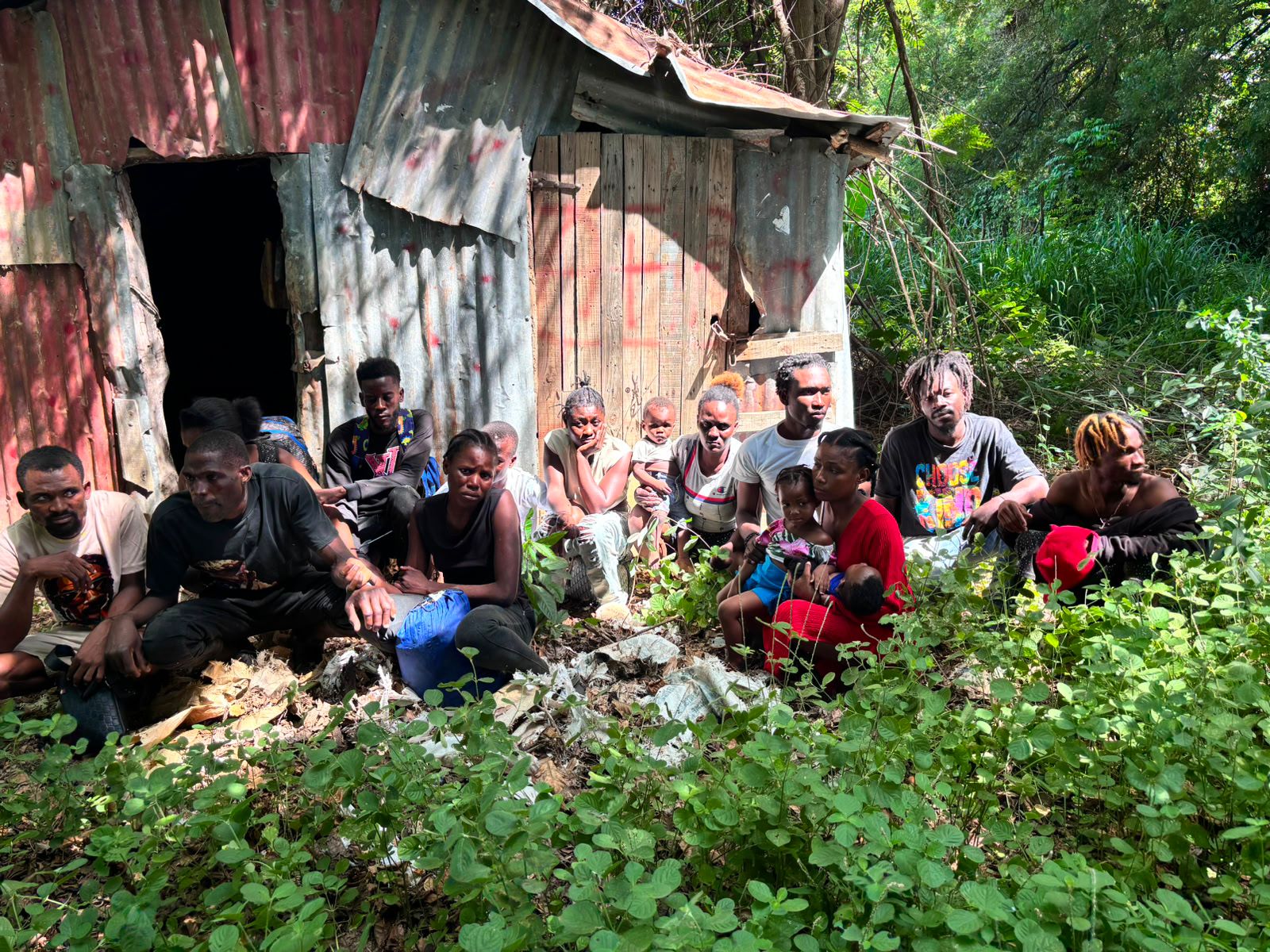 Soldados del Ejército detuvieron a 15 haitianos indocumentados ocultos en casucha utilizada como centro de acopio