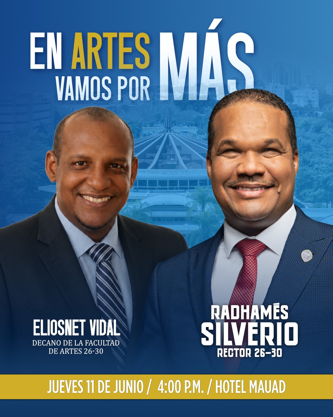 Radhamés Silverio y Eliosnet Vidal encabezarán acto de alianza y unidad de cara a elecciones de la UASD