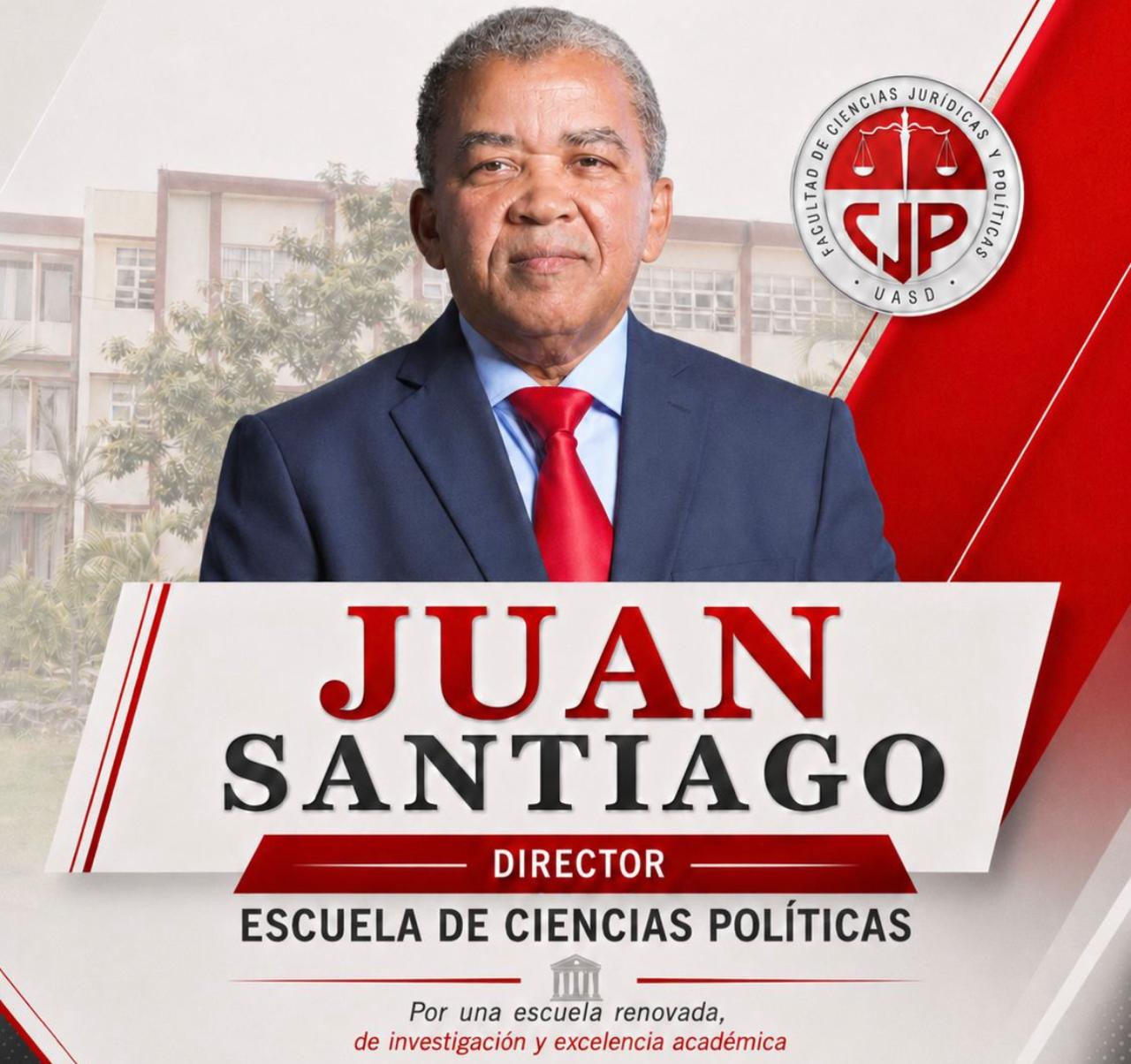 Juan Santiago es electo director de la Escuela de Ciencias Políticas de la UASD con el 88 % de los votos