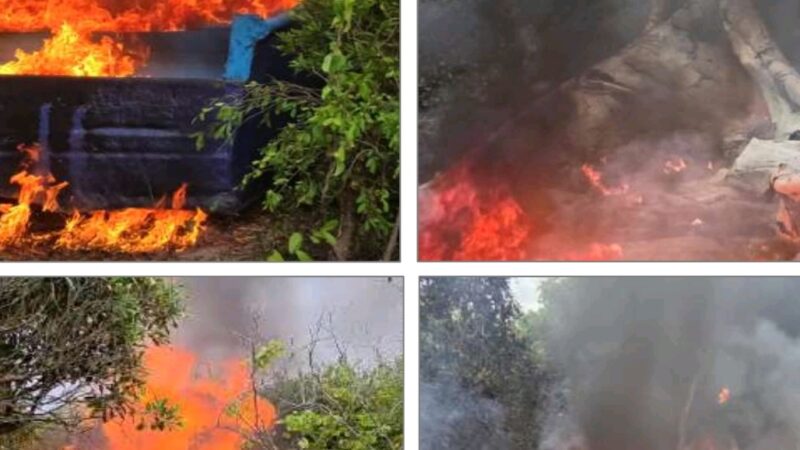 Armada localiza e incinera embarcación clandestina y desmantela centro de acopio en La Altagracia