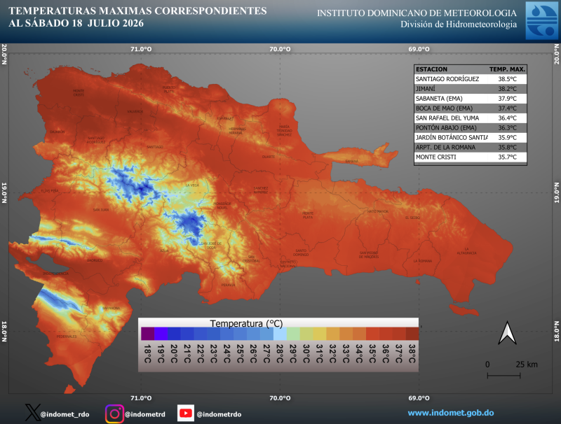 Temperatura de hasta 38.5 grados, mientras onda tropical provoca chubascos