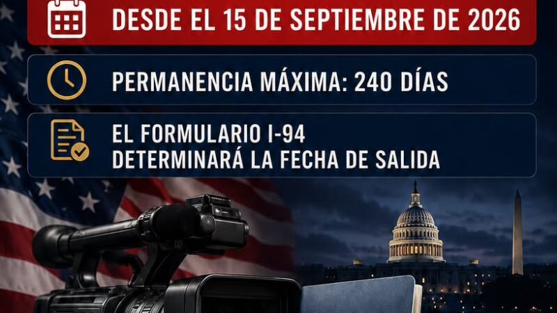 Estados Unidos cambia las reglas de permanencia para periodistas con visa I