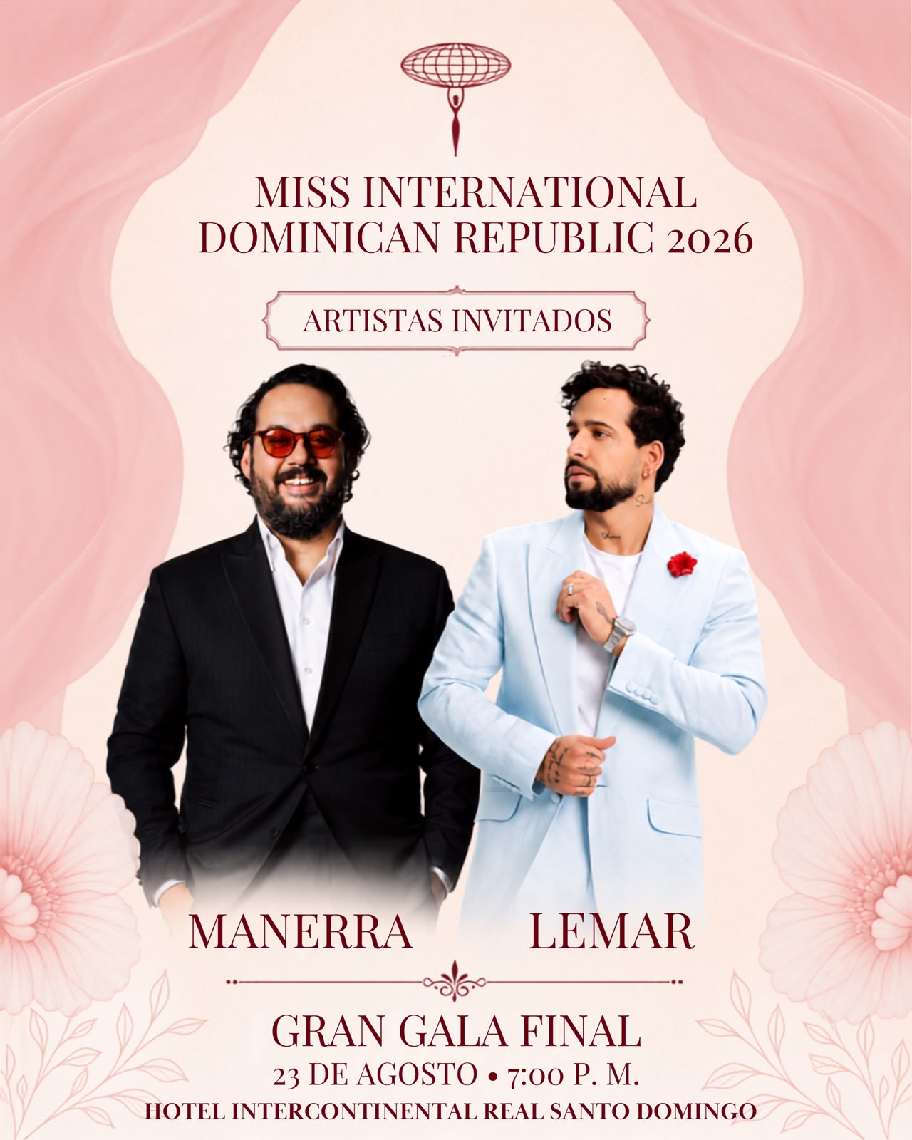 Lemar y Manerra harán vibrar el escenario del Miss International Dominican Republic 2026