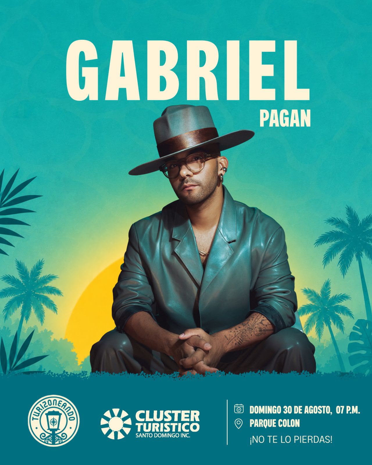 Gabriel Pagán actuará en cierre musical de Turizoneando 2026 organizado por Cluster Turístico Santo Domingo y Ministerio de Turismo